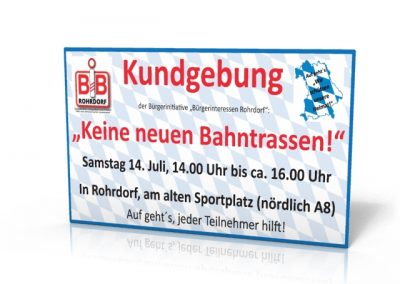 Einladung zur Kundgebung am Samstag 14. Juli um 14 Uhr in Rohrdorf